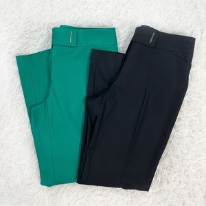 2 Pair WHBM Perfect Form Slim Ankle Pants 2R Black Green